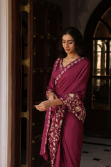 Gulfizah Plum Saree