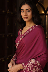Gulfizah Plum Saree