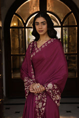 Gulfizah Plum Saree