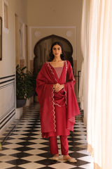 Maroon Azrina Kurta Set