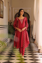 Maroon Azrina Kurta Set