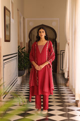 Maroon Azrina Kurta Set