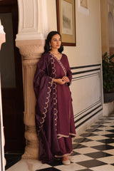 Purple Noura Kurta Set