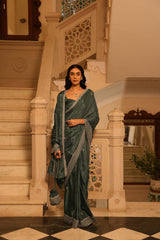 Zehra Teal Saree
