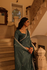 Zehra Teal Saree