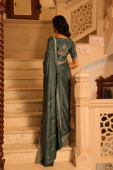 Zehra Teal Saree