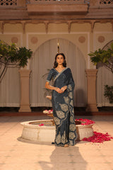 Rubeena Blue Saree