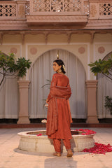 Rust Orange Zeya Anarkali Set