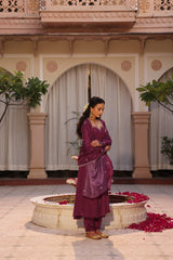 Plum Zeya Anarkali Set