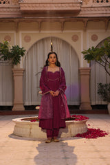 Plum Zeya Anarkali Set