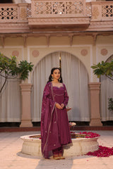 Plum Zeya Anarkali Set