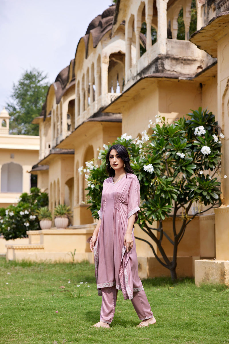 Syra Mauve Kaftan Set