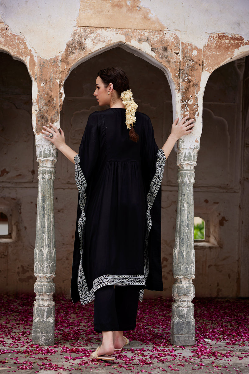 Fiza Black Kaftan set