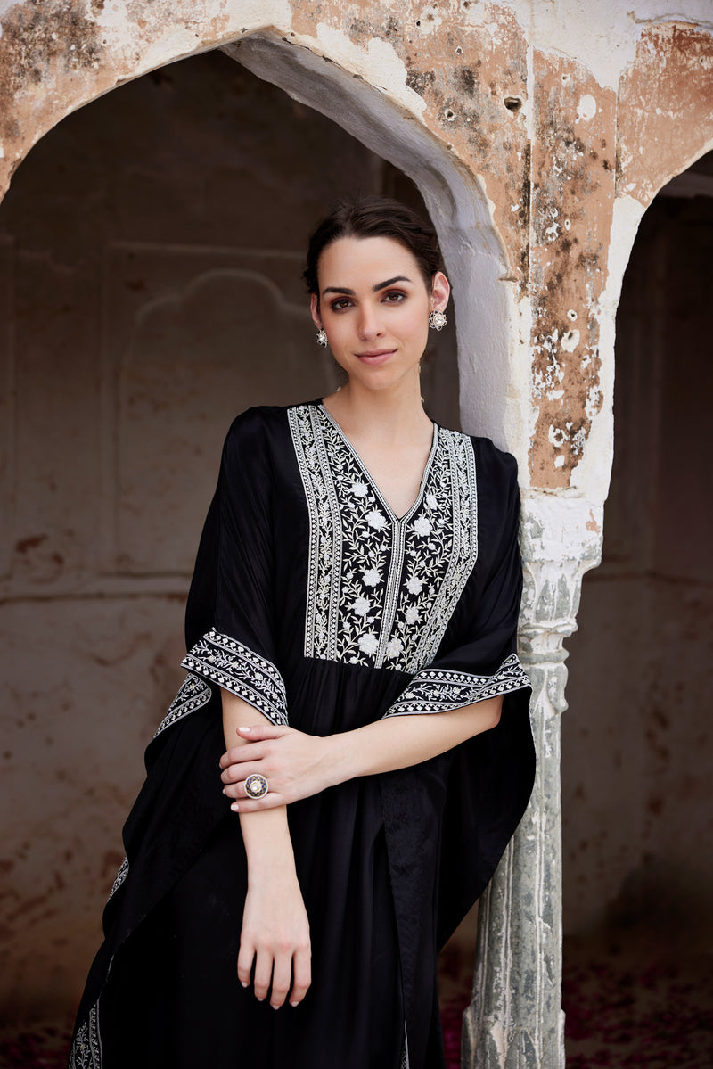 Fiza Black Kaftan set