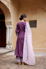 Aiza Purple Kurta Set