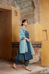 Inaya Teal Anarkali Set