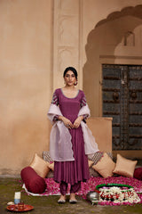 Inaya Plum Anarkali Set