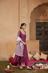 Inaya Plum Anarkali Set