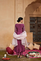 Inaya Plum Anarkali Set