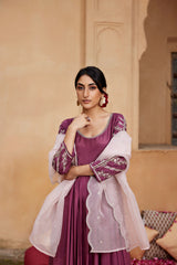 Inaya Plum Anarkali Set