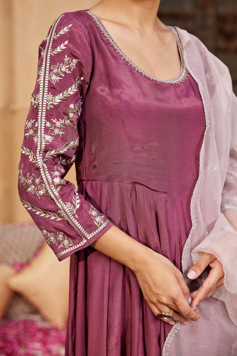 Inaya Plum Anarkali Set