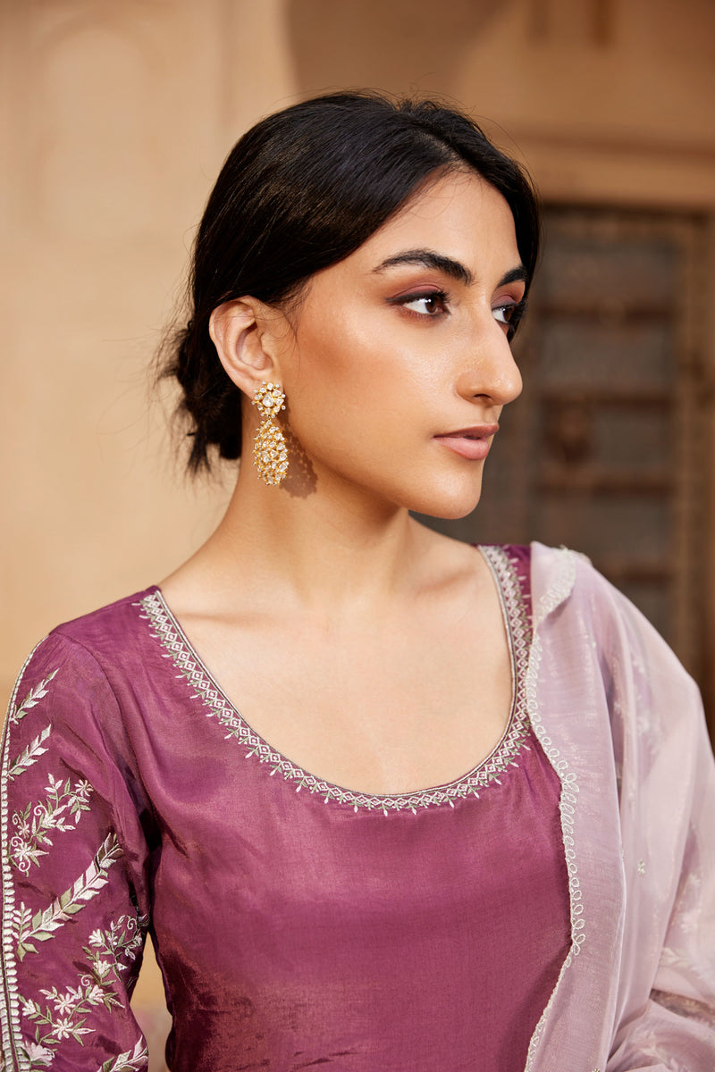 Inaya Plum Anarkali Set